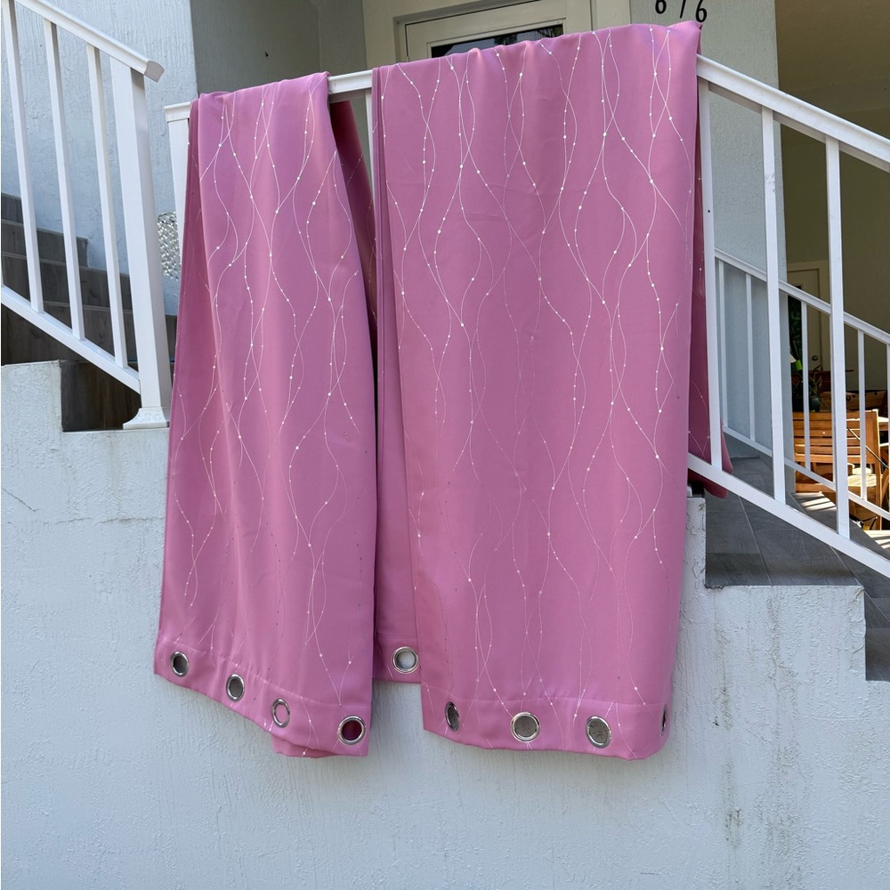 95 inch Pink Grommet Curtains pack of 2